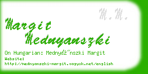 margit mednyanszki business card